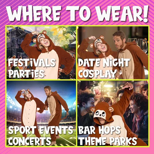 Vista 32 de Funziez! - Disfraz de Halloween para adultos, disfraz de animales y criaturas marinas, mameluco afelpado para cosplay, para mujeres y hombres