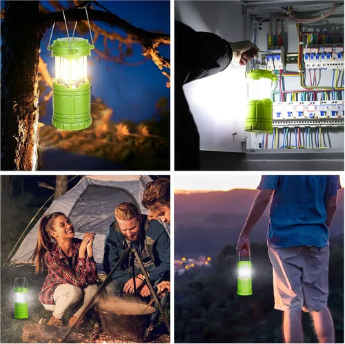 Vista 7 de Paquete de 2 mini linternas LED verdes para acampar