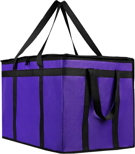 Vista 12 de musbus - Paquete de 2 bolsas aislantes reutilizables para comestibles, bolsa enfriadora plegable para comestibles, bolsa aislante grande resistente