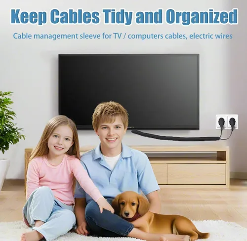 Vista 4 de Protectores de cables de 1 pulgada para mascotas anti-mordida, protector de cables de 10 pies cubiertas de cables para mascotas, funda de cable