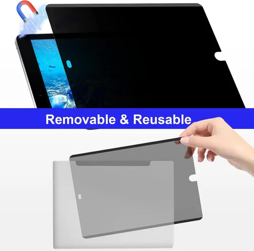 Vista 4 de Mamol Protector magnético de pantalla de privacidad para iPad 10.2 pulgadas de 9ª/8ª/7ª/7ª generación 2021/2020/2019, extraíble y reutilizable