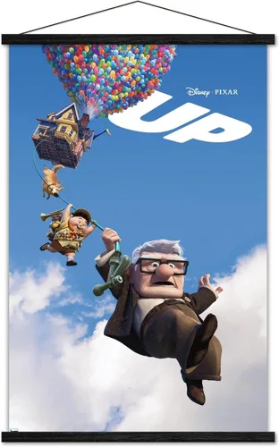 Vista 7 de Trends International Disney Pixar Up - Póster de pared de una hoja, 22.37 x 34.00 pulgadas, paquete de impresión premium y colgador de madera de haya
