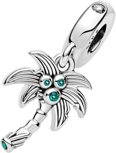Vista 4 de Bellestory Palmera & Cocos colgante colgante plata de ley con cuentas de cristal verde para mujer