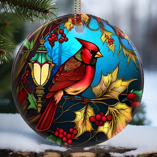 Vista 15 de Touber Adorno Navideño, Adorno de Navidad, Idea de Regalo de Vacaciones, Recuerdo Familiar, Cerámica Redonda, Intercambio de Regalos, Idea de Abeja
