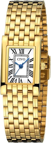 Vista 3 de CIVO Gold Watches for Women Vintage Small Quartz Womens Watch with Roman Dial - Ladies Square Dainty Bracelet Watches - Gift Box Set for Wife Mother