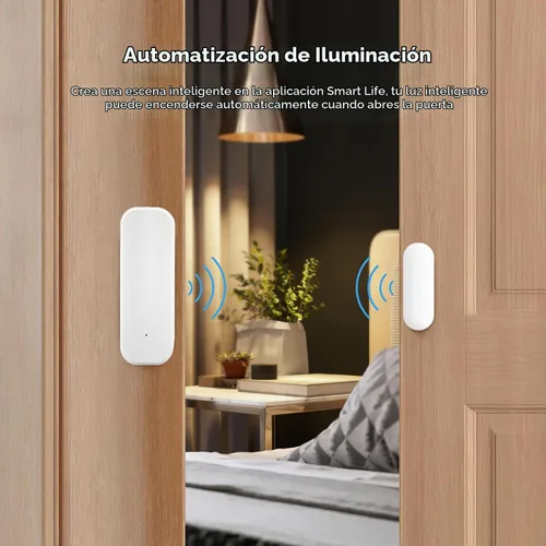 Vista 4 de Sensor de puerta WiFi inteligente: sensor de ventana inalámbrico con alerta de notificación de aplicaciones, sensor de contacto abierto de puerta