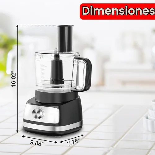 Vista 7 de EMB Serie IronBlade procesador de alimentos 5 en 1, cuenco de 1.5L, control de 4 velocidades, multifuncional para cortar, triturar, picar, amasar
