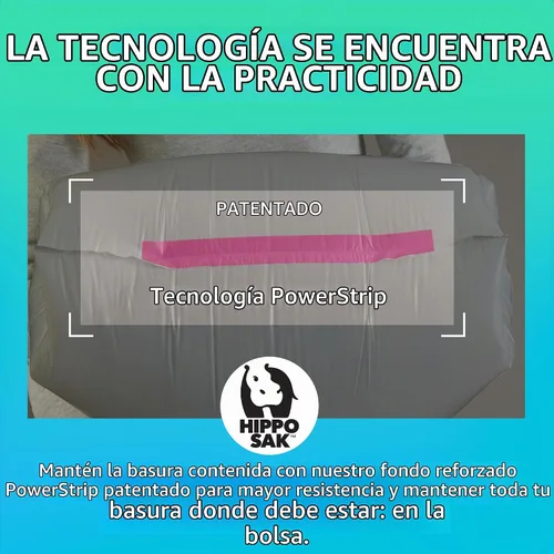 Vista 5 de Hippo Sak Bolsas de cocina altas hechas con plástico océano reciclado, 45