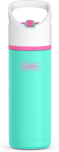 Vista 11 de THERMOS ICON SERIES - Botella de agua aislada con tapa con popote, 18 onzas, rosa intenso, botella de agua aislada al vacío de acero inoxidable