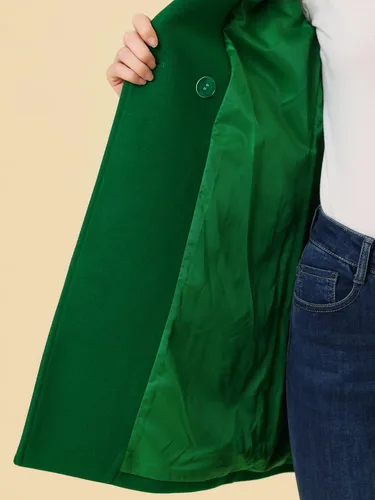 Vista 5 de Allegra K Abrigos de invierno con solapa muesca y doble botonadura para mujer