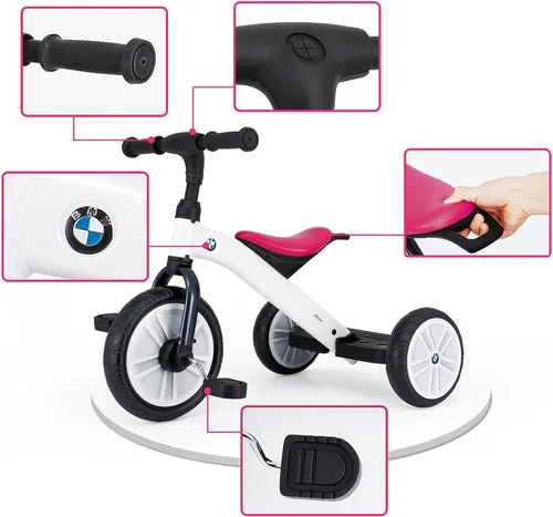 Vista 6 de BMW triciclo para niños y niñas de 2 a 5 años, regalo valioso para niños y niñas de 2, 3, 4, 5 años, color blanco perla