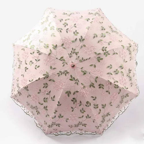 Vista 2 de Honeystore - Sombrilla decorativa para boda con bordado hecho a mano diseño de princesa