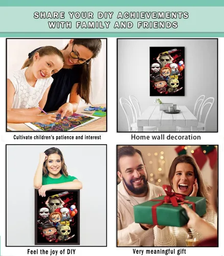 Vista 6 de CAMOYAI Kits de pintura de diamantes de Halloween, arte de diamantes 5D para adultos y niños, accesorios de arte de gemas, kit de taladro completo