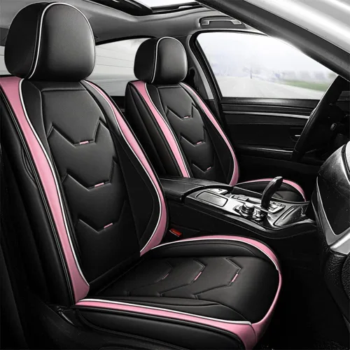 Vista 12 de otoez - Fundas universales de piel para asientos de coche, juego completo de 5 asientos, protector de asiento automotriz de repuesto compatible