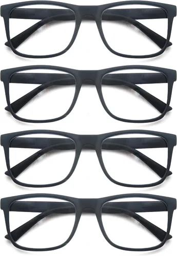 Vista 2 de Gafas de lectura negras mate para hombre, grandes y grandes, grandes y anchas, +0.50, con aumento ligero, cabeza grande, cara grande