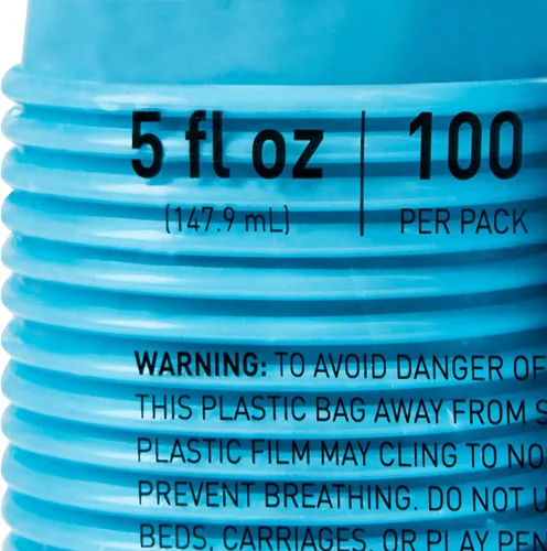 Vista 8 de McKesson Vasos de plástico desechables, vasos para beber, polipropileno, azul, 5 onzas, 100