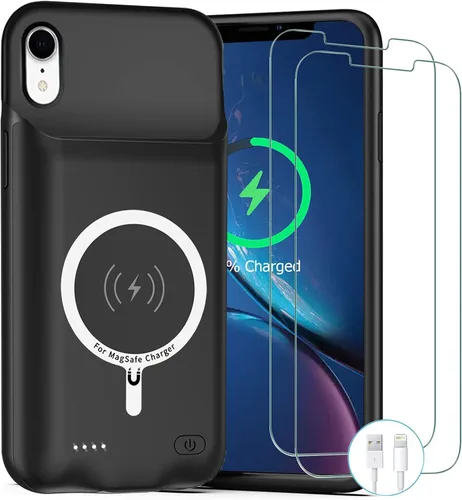 Vista 8 de Funda de batería para iPhone 11, funda de carga portátil recargable de 10000 mAh mejorada con carga inalámbrica compatible con iPhone 11