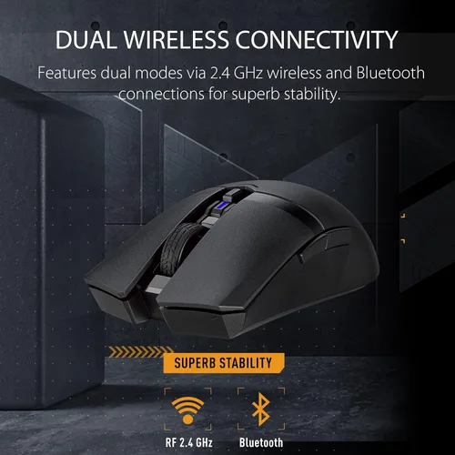 Vista 2 de ASUS TUF M4 Gaming Wireless Gaming Mouse Dual Wireless Modes - BluetoothRF 2.4 GHz, 12K DPI Optical Sensor, 6 Programmable Buttons