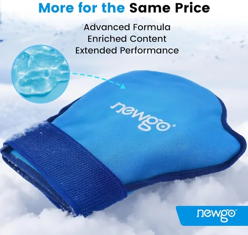 Vista 3 de NEWGO Paquete de 2 guantes de hielo de mano para aliviar el dolor, paquete de 2 guantes fríos para neuropatía de quimioterapia, guantes de hielo