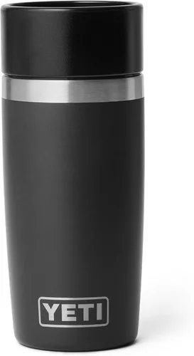 Vista 16 de YETI Rambler - Botella de viaje de 8 onzas, acero inoxidable, aislada al vacío con tapa a prueba de fugas, color negro