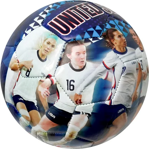 Vista 6 de Icon Sports US Soccer - Pelota gráfica de la selección nacional de mujeres, talla 4, USWNT Players Photo Soccer Ball #4, rosa