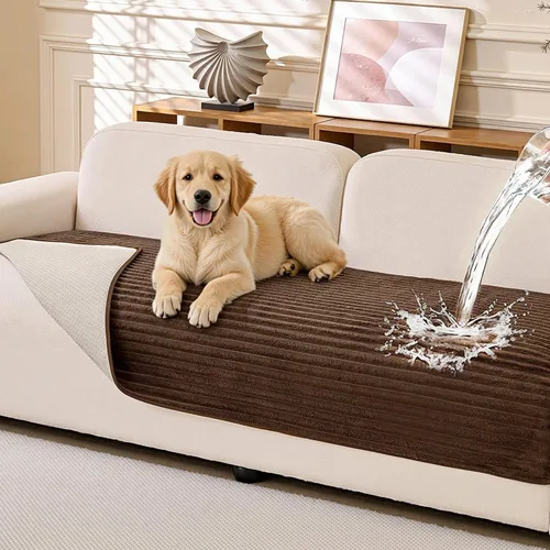 Vista 9 de MEETSKY Fundas de sofá para sofá, funda de sofá 100% impermeable para perros, fundas de sofá para mascotas, fundas de sofá suaves y antideslizantes