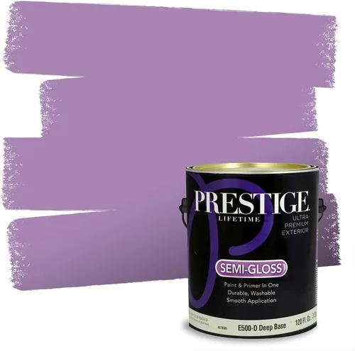 Vista 135 de PRESTIGE Pinturas de pintura interior e imprimación en uno, 1 galón, plano, combinación comparable de Sherwin Williams* Kimono Violet*