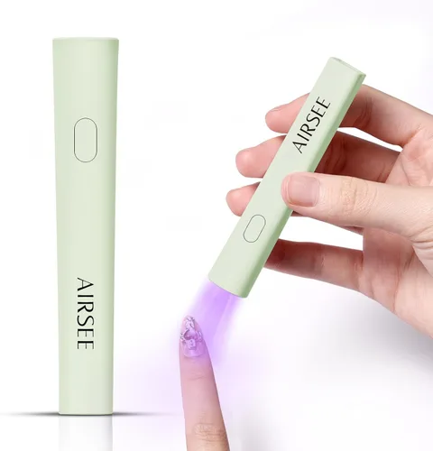 Vista 9 de AIRSEE Mini luz UV de mano para uñas de gel, lámparas de uñas recargables portátiles, 2 temporizadores para decoración de pegamento de diamantes
