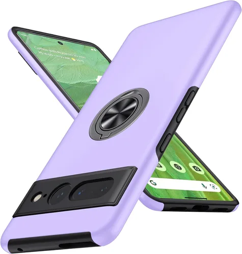 Vista 11 de JAME Funda delgada para Google Pixel 7 Pro, soporte de anillo a prueba de Azul