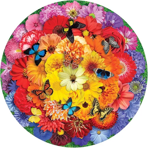Vista 7 de Springbok Crafy Colors - Rompecabezas redondo de 500 piezas para adultos Colores artesanales