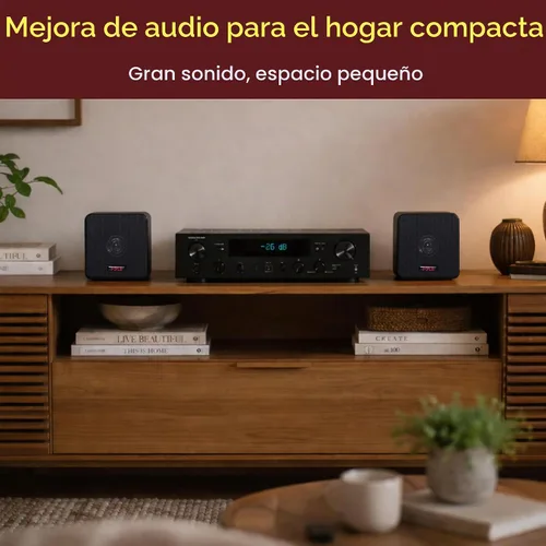 Vista 7 de Pyle Home Mini Cube - Altavoces para estantería de 4 pulgadas, controlador de cono de papel, potencia de 200 vatios, impedancia de 8 ohmios