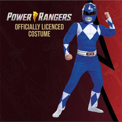 Vista 5 de Disfraz de Rangers azul para niños de Power Rangers