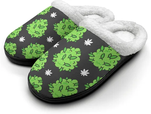 Vista 3 de KEHUASW Trendy Slipper weed Slippers Cannabis leafs Mens Bedroom Slippers Slide Slipper Women Bed House Slippers Washable House Slipper