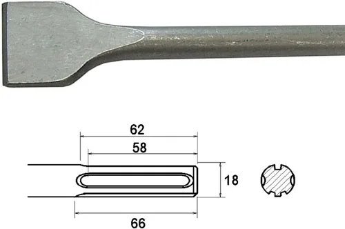 Vista 2 de Faithfull FAIMAXSC50 - Cincel para escalar recto, 15.748 x 1.969 in, SDS-max