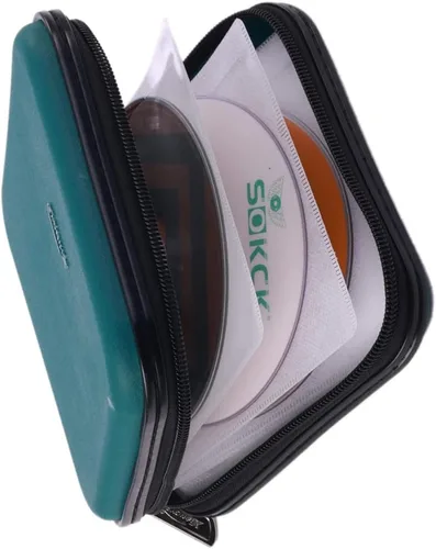 Vista 14 de Cartera de CD DVD, Capacidad de 32 Unidades, Resistente, Funda para Discos de DVD/CD para Coche, Disco de Almacenamiento Portátil para DVD/VCD