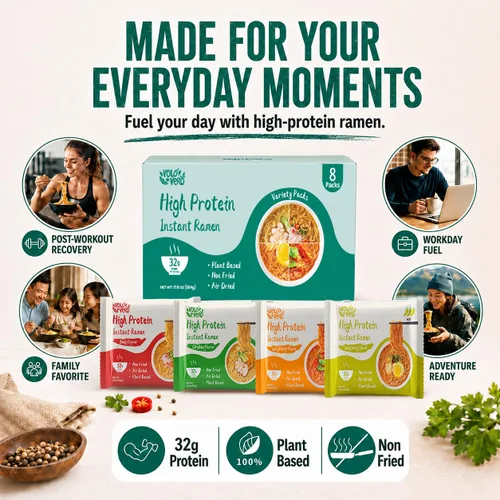 Vista 8 de VOLO VERO Ramen alto contenido en proteínas, fideos de proteína vegetal