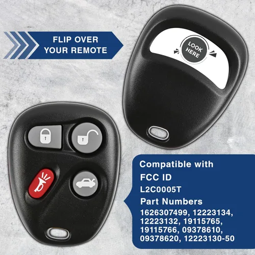 Vista 5 de KeylessOption Llavero de auto con control remoto para entrada sin llave, repuesto para L2C0005T, 16263074-99