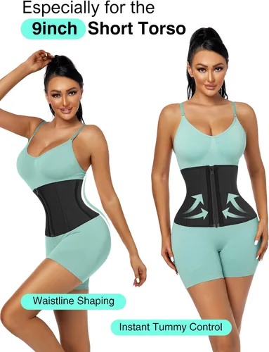 Vista 2 de LUXURY-VITA Entrenador de cintura corto de torso para mujer con grasa del vientre inferior, faja de entrenamiento colombianas