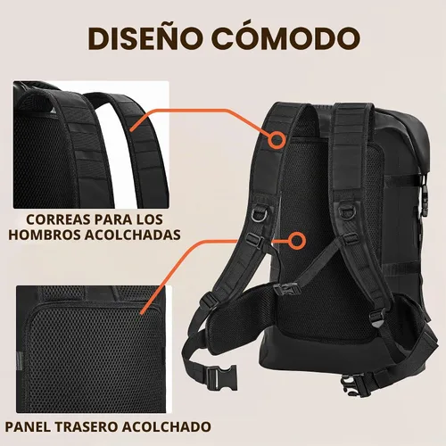 Vista 6 de HEETA - Bolsas secas impermeables para hombres y mujeres, mochila de 40 L, con parte superior enrollable, mochila de senderismo resistente para Negro