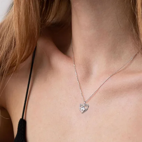 Vista 12 de Collares de corazón para mujer como regalo de Navidad para ella, collares rojos con texto en inglés "I Love You" como regalo de cumpleaños