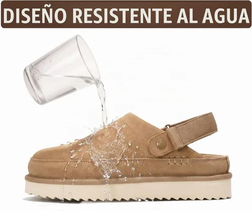 Vista 5 de Project Cloud 100% Genuine Leather Platform Clogs for Women Mules for Women Gamuza de arena