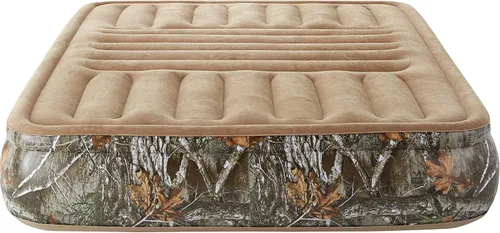 Vista 2 de Boyd Sleep Colchón de aire de camuflaje para acampar al aire libre con bomba expresa, cama de vinilo resistente, tamaño Queen