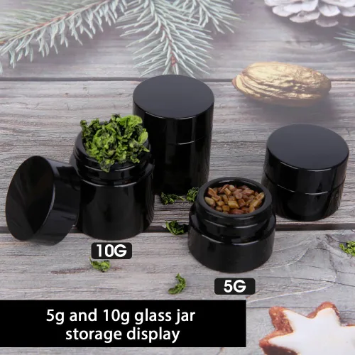 Vista 6 de 12 frascos de vidrio pequeños de protección UV de 0.18 oz con tapas, reutilizables, 0.2 fl oz, botella de vidrio negra para alimentos, mini