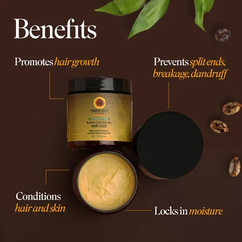 Vista 3 de Tropic Isle Living Aceite de ricino negro jamaicano para el cabello, 4 onzas (paquete de 2) – Fórmula rica en nutrientes para la nutrición del cuero
