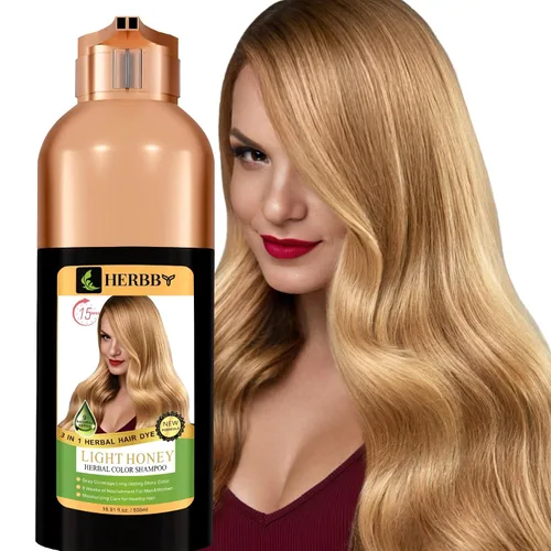Vista 10 de HERBBY Champú con color para cabello gris para cobertura y transformación del color con 9 extractos herbales – De larga duración (6-8 semanas)