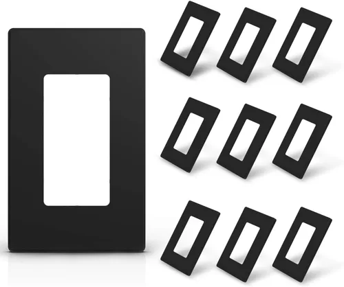 Vista 19 de ELEGRP Placas de pared decorativas sin tornillos de 1 banda, cubierta de placa frontal termoplástica irrompible para interruptor de salida