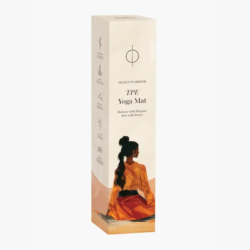 Vista 6 de Shakti Warrior Tapete de yoga TPE - Diseñado por artistas, esterillas premium ecológicas, antideslizantes, no tóxicas, ideales para yoga regular