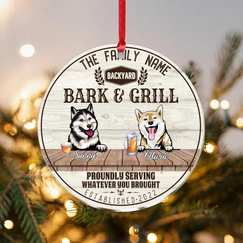 Vista 20 de SILYHEART Christmas Acrylic Ornament Husky & Labrador Retriever Christmas Ornaments Family Dog Name Funny Hope Your Like Dogs Car Hanging Ornament