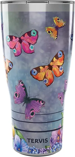 Vista 13 de Tervis Traveler Traveler Butterfly Garden - Vaso aislado de triple pared para viaje mantiene las bebidas frías y calientes, 20 onzas, acero