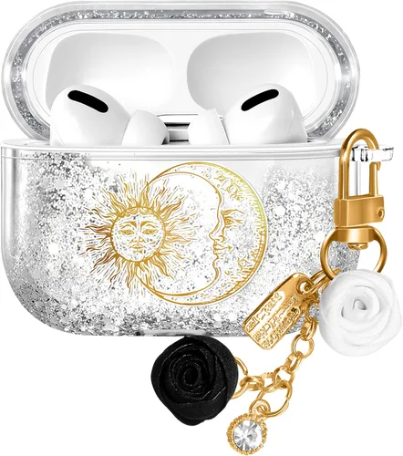 Vista 28 de Funda para Apple para Airpods 4 Case 2024 - Arena Movediza Líquida Arte Artístico Estético Funda Mujer Chica Mujeres Brillante Brillo Purpurina